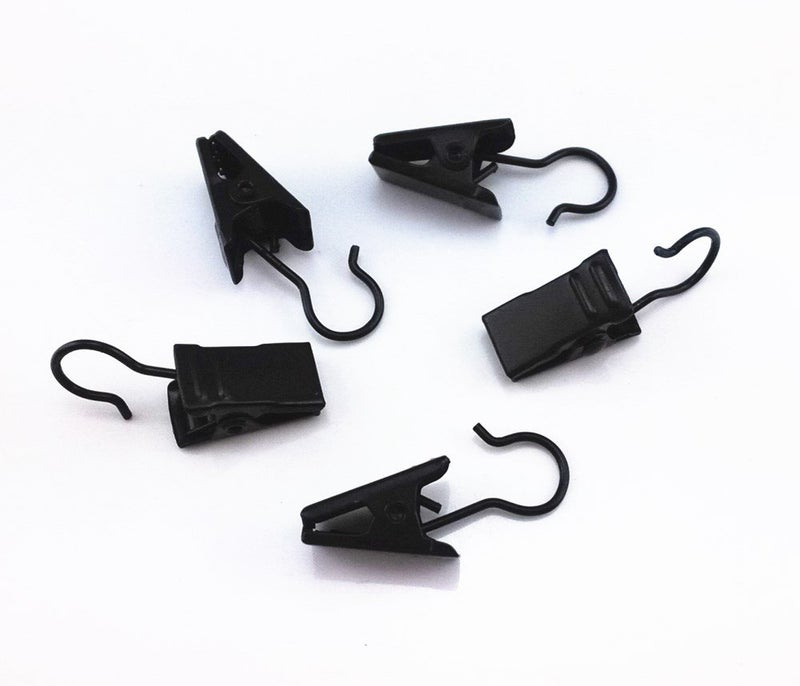 yueton 60pcs Black Metal Hook Clips Hanging Curtain Clip Hanger - Image 4